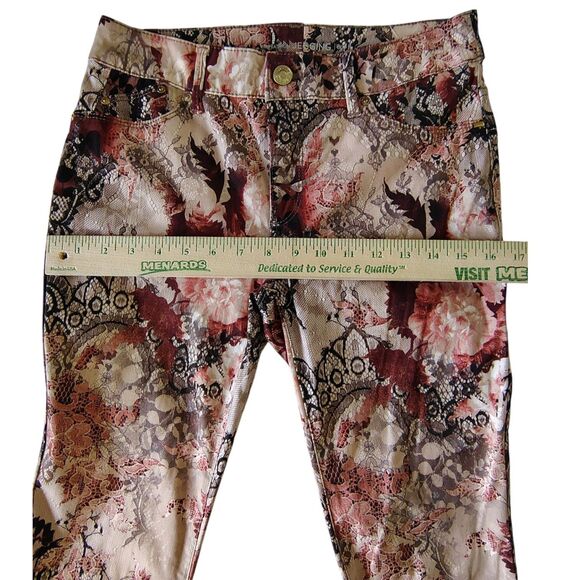 Chico's Floral Lace Print Stretch Ankle Leg Mid-rise Pants Size XS/0 Women's - Picture 6 of 10